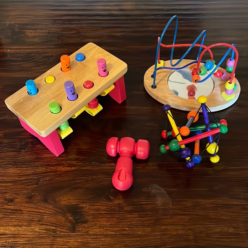 Natural wood sensory and learning toys